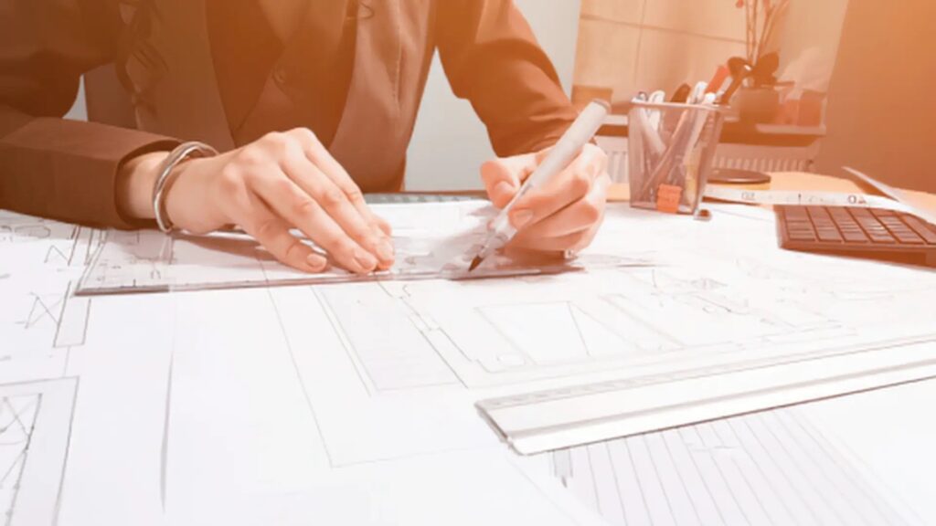 Architectural blueprint plans